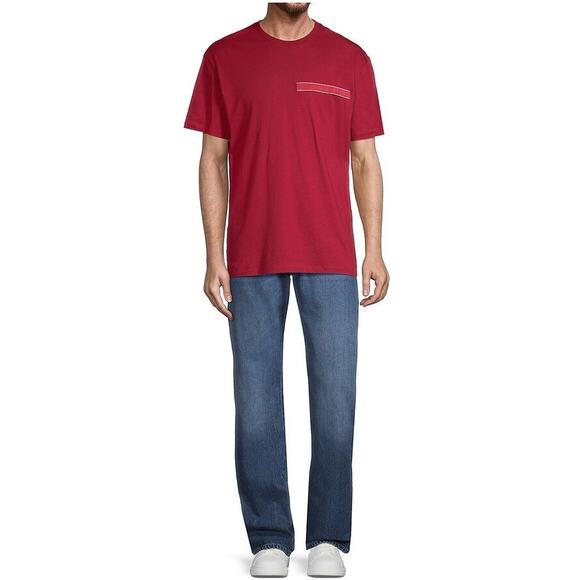 ALEXANDER MCQUEEN Logo Tape T-Shirt Tee Size L Red Crewneck Cotton Short Sleeve - Picture 4 of 12